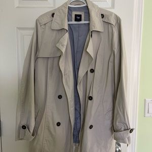 Beige trench coat missing the belt.